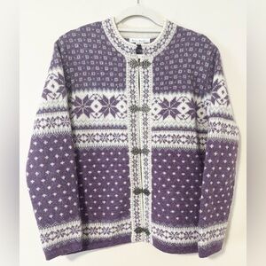 Susan Bristol Vintage 100% Wool Nordic Cardigan